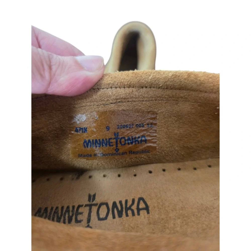 Minnetonka El Paso Moccasins Women's 9 Brown Suede Aztec Loafers Boho